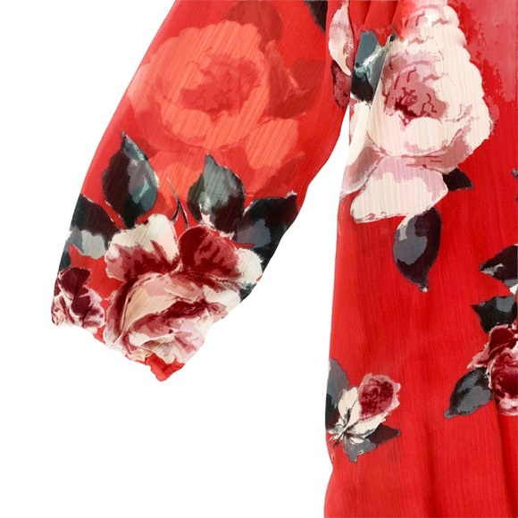 Abercrombie & Fitch red floral dress size XS - Picture 3 of 3